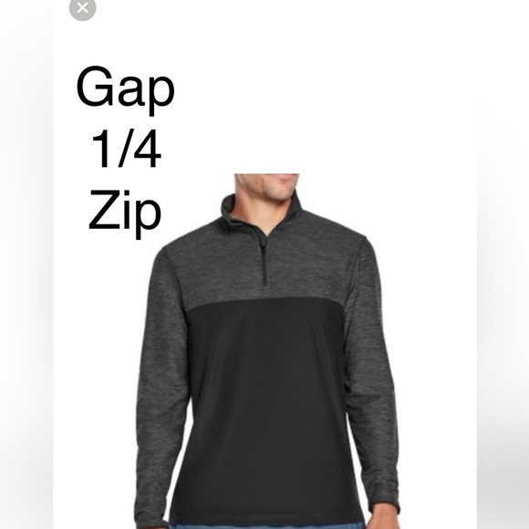 Men’s gap fit activity, half zip grey black color size extra large new tag - Picture 1 of 8